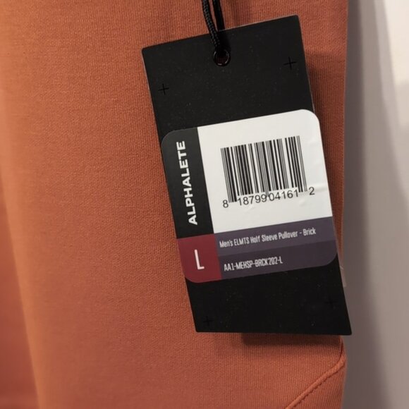 Alphalete NWT ELMTS Half Sleeve Pullover Brick Orange Men's L - Picture 6 of 8